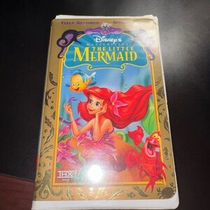 Disney The Little Mermaid Back Cover Art — Blue, Purple, Red, Orange, Yellow